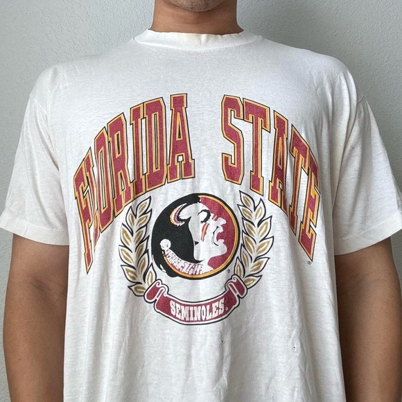 Other - Vintage 1990s Florida State Seminoles White Single Stitched T-Shirt
